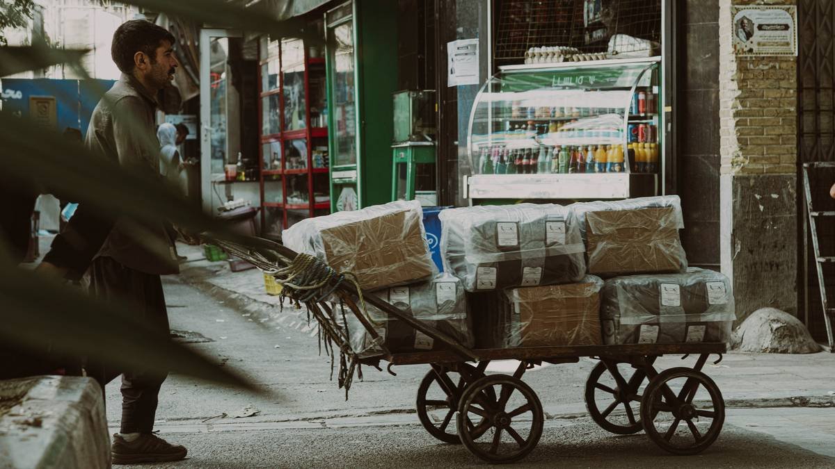 a man who works hard in the bazaar